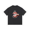 SKI LIKE A GIRL LIPS TSHIRT BLACK FRONT
