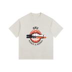 SKI LIKE A GIRL OVERSIZED TSHIRT FRONT WHITE