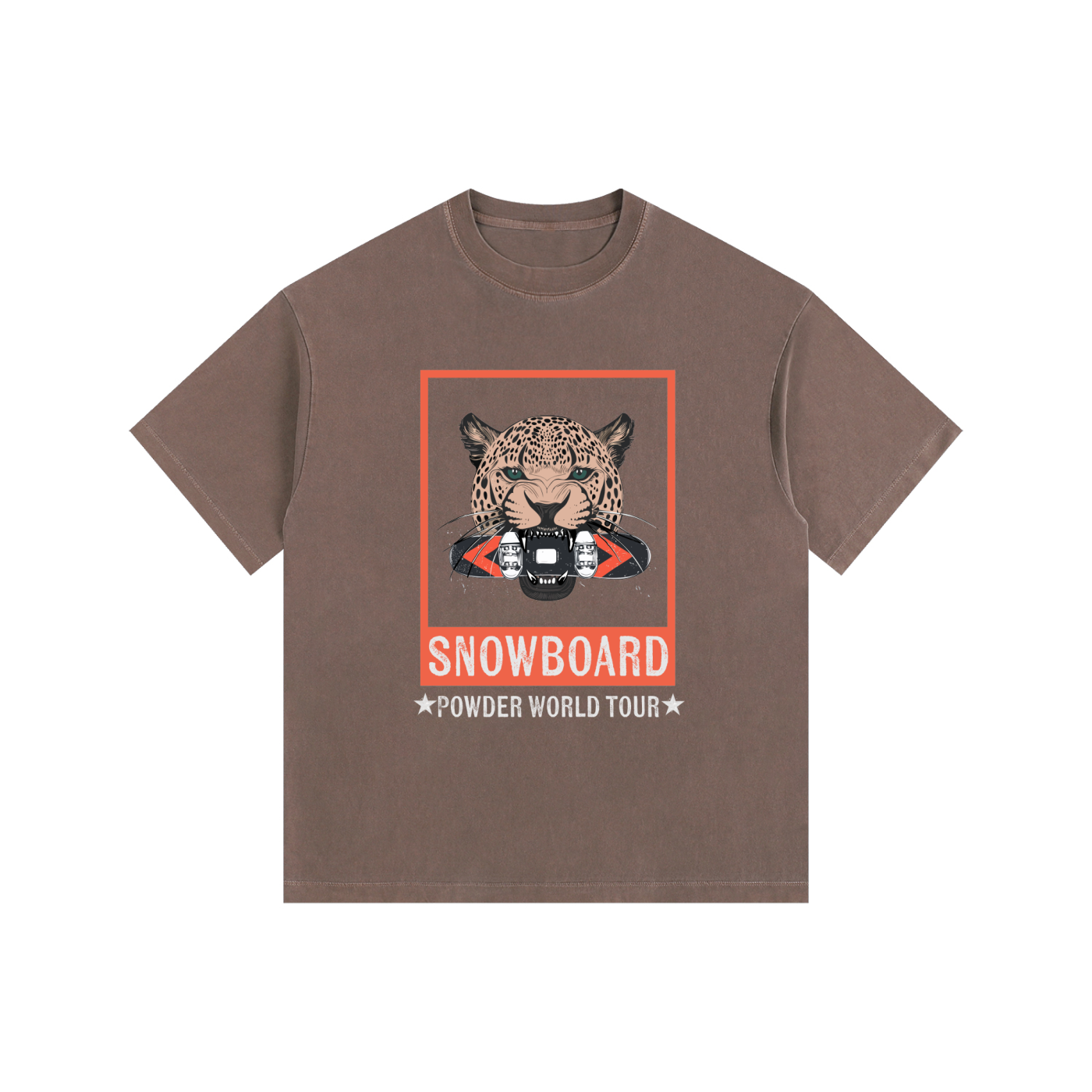 SNOWBOARDING TSHIRT JAGUAR POWDER WORLD TOUR FRONT