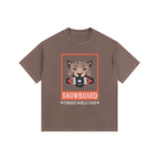 SNOWBOARD JAGUAR POWDER WORLD TOUR TSHIRT FRONT BROWN