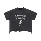SNOWBOARD LIKE A GIRL LIGHTENING BOLT TSHIRT FRONT