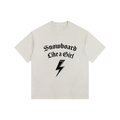 SNOWBOARD LIKE A GIRL OVERSIZED CREAM TSHIRT FRONT