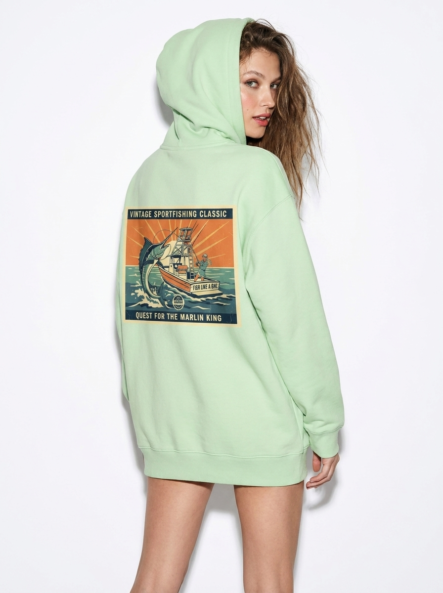 Seafoam Green Fish Like A Girl Hoodie 