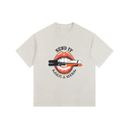 WOMENS SKIING TSHIRT SEND IT LIKE A GIRL WITH LIPS FRONT WHITE