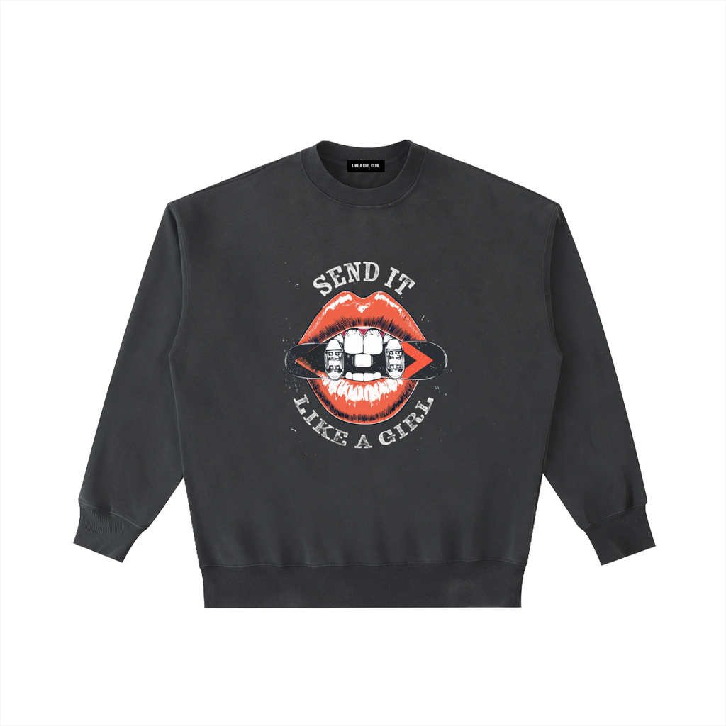 WOMENS SNOWBOARDING SEND IT LIKE A GIRL SWEATSHIRT