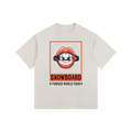 WOMENS SNOWBOARD TSHIRT SNOWBOARD POWDER WORLD TOUR WITH LIPS FRONT WHITE