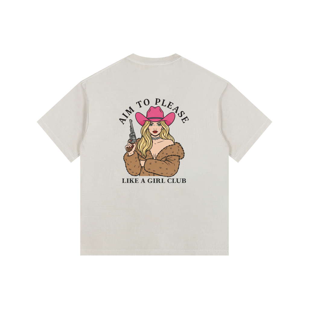 Aim To Please Off White Vintage Washed Oversized Cotton T-Shirt