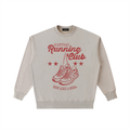 Vintage Running Club Washed Heavyweight Crewneck Sweatshirt Off White