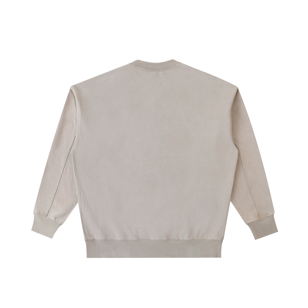 Vintage Running Club Washed Heavyweight Crewneck Sweatshirt Off White