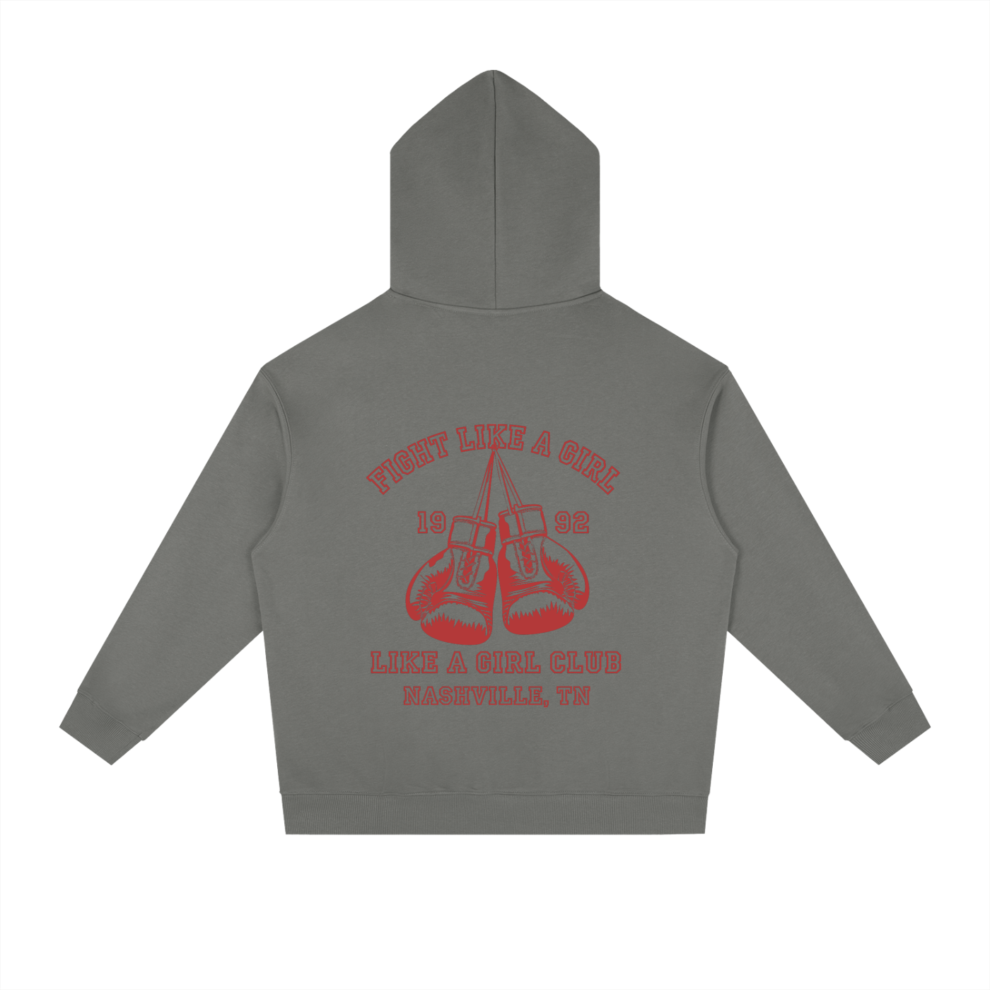 Fight Like a Girl Heavyweight Drop-Shoulder Hoodie Grey