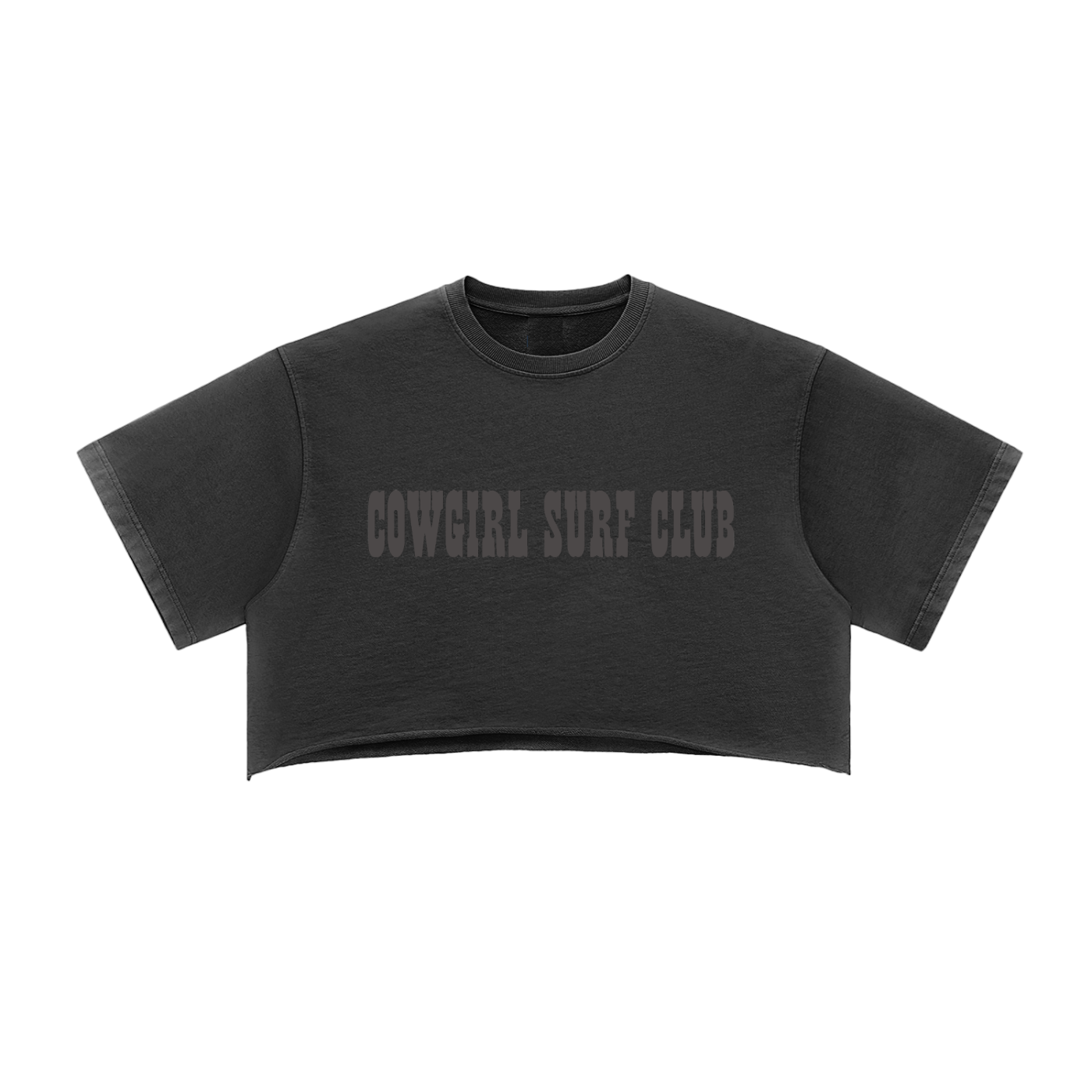 Cowgirl Surf Club Washed Raw Edge Crop Top