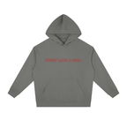Fight Like a Girl Heavyweight Drop-Shoulder Hoodie Grey