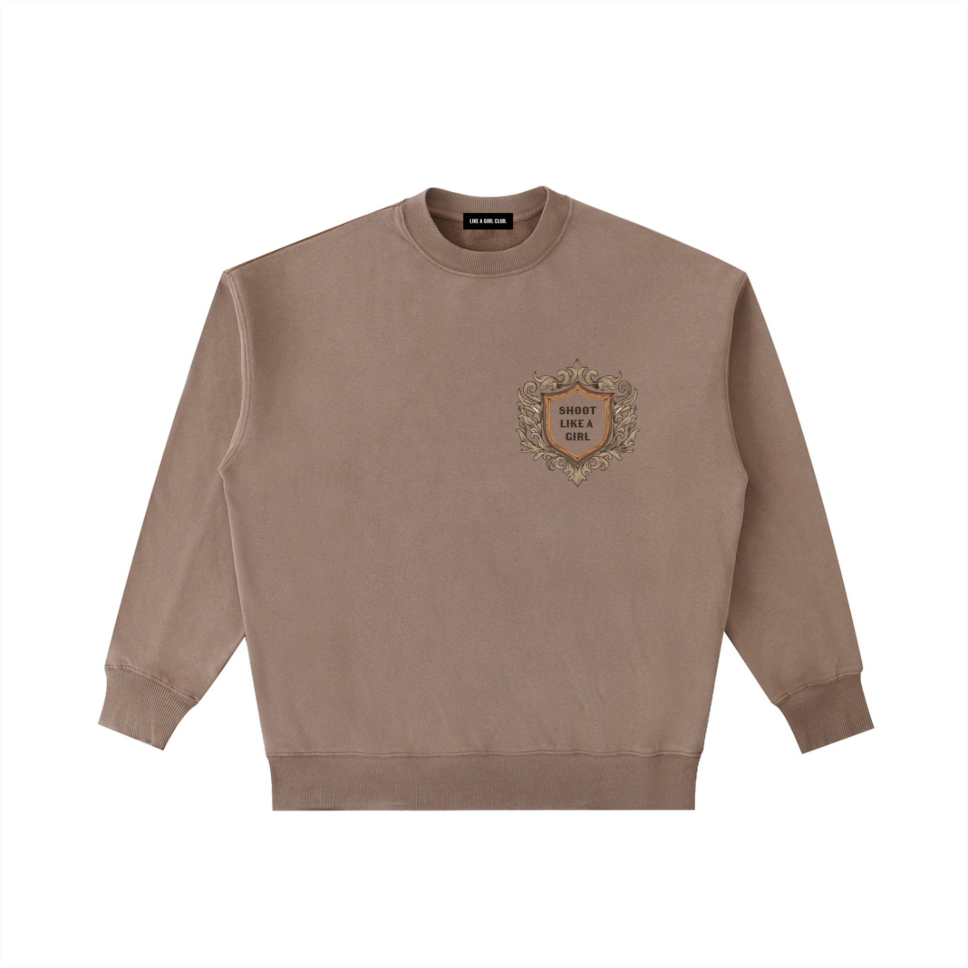 Aim To Please Vintage Washed Heavyweight Crewneck Sweatshirt Coffee