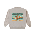 Cowgirl Surf Club Vintage Washed Heavyweight Crewneck Sweatshirt Off White