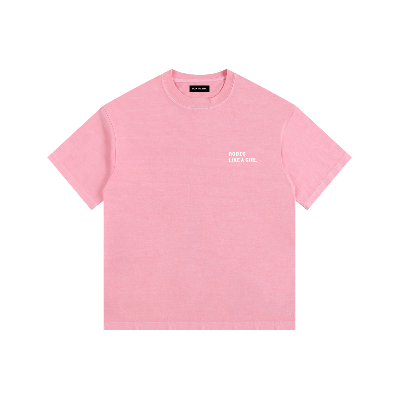 Rodeo Like A Girl Vintage Washed Oversized Cotton T-Shirt Pink