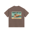 Cowgirl Surf Club Vintage Washed Oversized Cotton T-Shirt Coffee