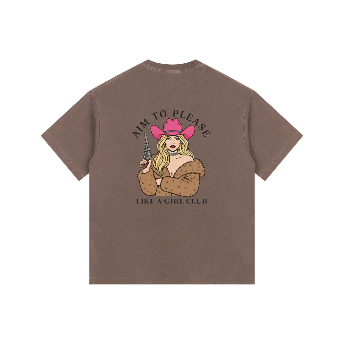 Aim to Please Coffee Vintage Washed Oversized Cotton T-Shirt