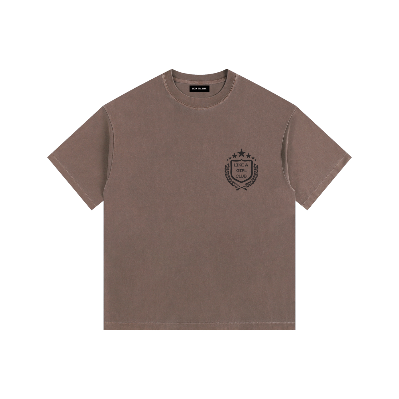 Doing What Boys Do Washed Oversized Cotton T-Shirt Coffee