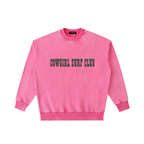 Cowgirl Surf Club Washed Heavyweight Crewneck Sweatshirt Pink