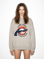 Cool Girls Shoot Guns Vintage Washed Heavyweight Crewneck Sweatshirt Off White