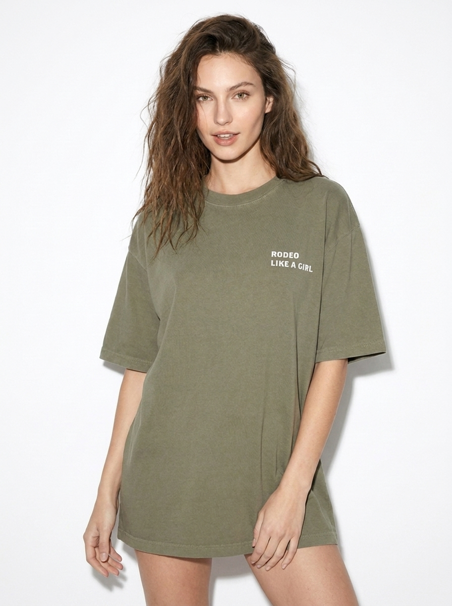 Rodeo Like A Girl Tshirt Shirt Army Green Like A Girl Club
