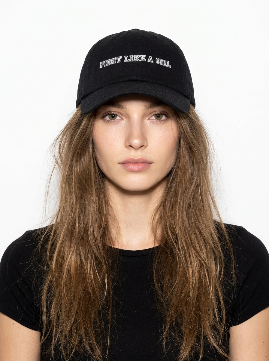 Fight Like A Girl Dad Hat — Embroidered Black | Boxing Club