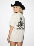 hunt like a girl duck hunting tshirt off white